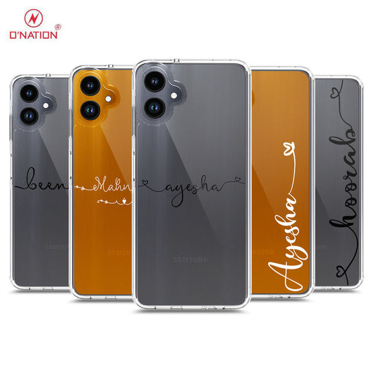 Samsung Galaxy A06 Cover - Personalised Name Series - 8 Designs - Clear Phone Case - Soft Silicon Borders