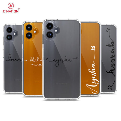 Samsung Galaxy A06 Cover - Personalised Name Series - 8 Designs - Clear Phone Case - Soft Silicon Borders