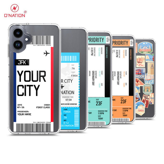 Samsung Galaxy A06 Cover - Personalised Boarding Pass Ticket Series - 5 Designs - Clear Phone Case - Soft Silicon Borders