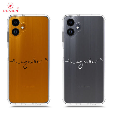 Samsung Galaxy A06 Cover - Personalised Name Series - 8 Designs - Clear Phone Case - Soft Silicon Borders