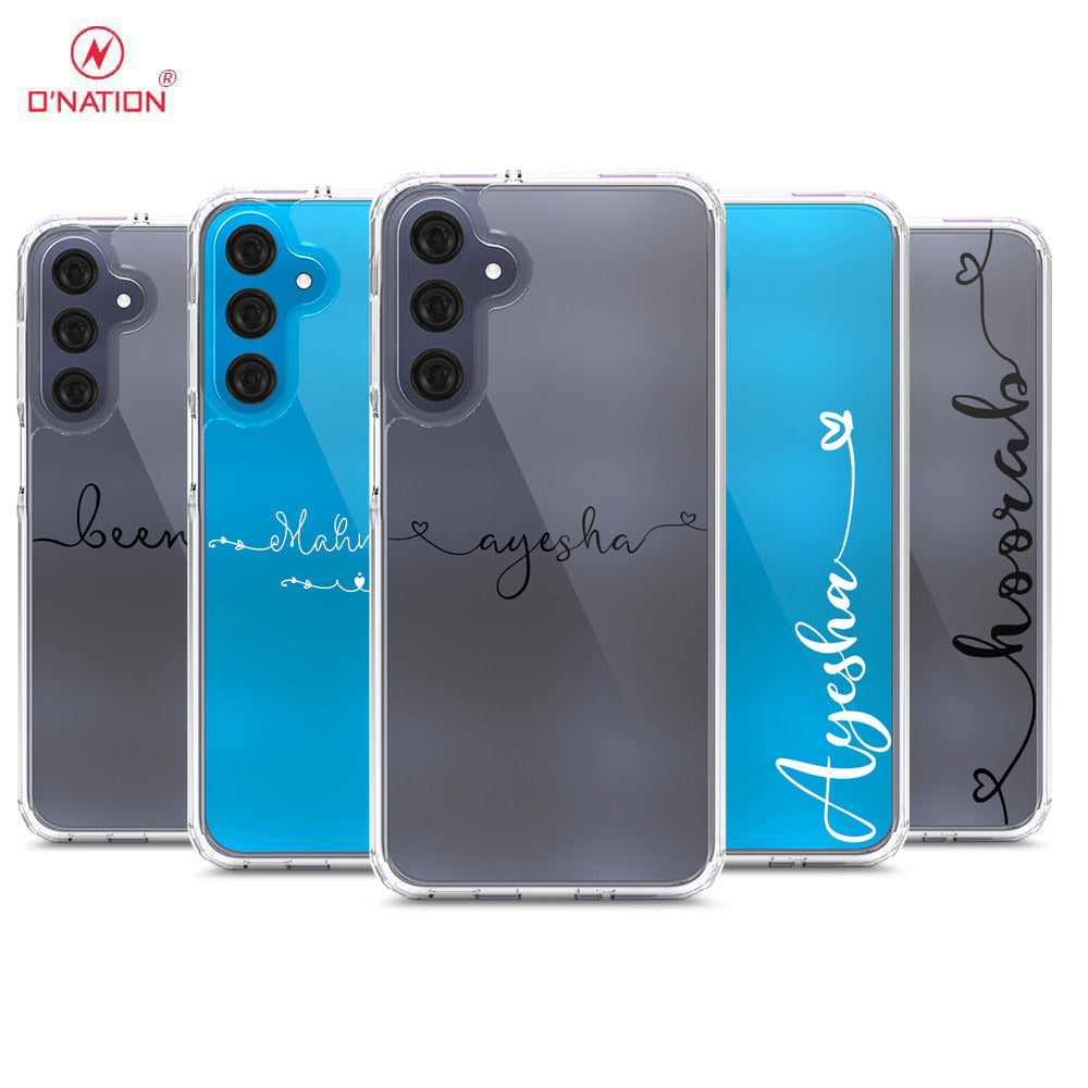 Samsung Galaxy A16 Cover - Personalised Name Series - 8 Designs - Clear Phone Case - Soft Silicon Borders