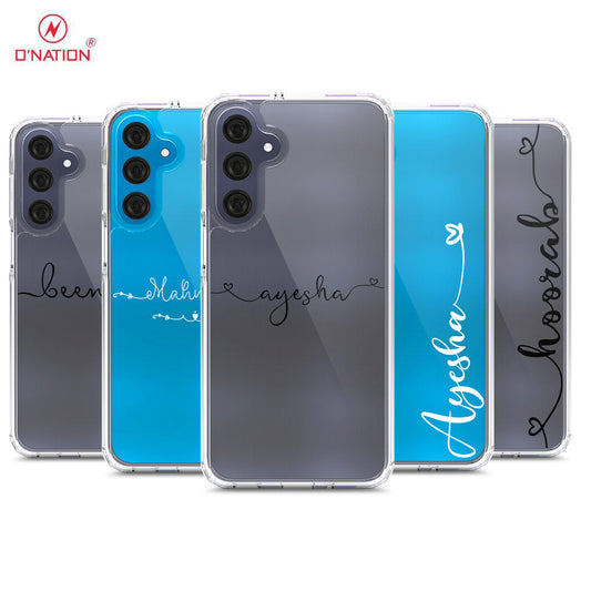 Samsung Galaxy A16 Cover - Personalised Name Series - 8 Designs - Clear Phone Case - Soft Silicon Borders