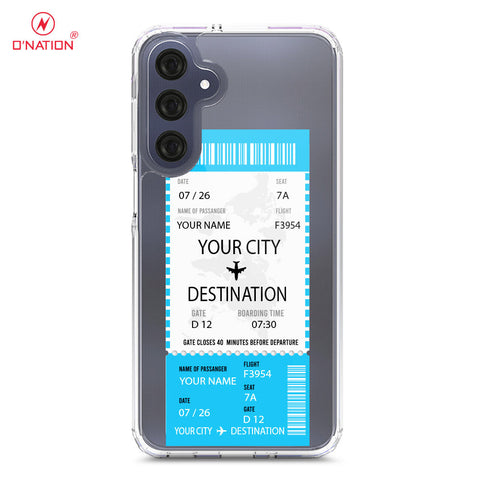 Samsung Galaxy A16 Cover - Personalised Boarding Pass Ticket Series - 5 Designs - Clear Phone Case - Soft Silicon Borders