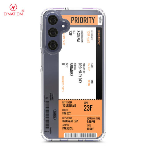 Samsung Galaxy A16 Cover - Personalised Boarding Pass Ticket Series - 5 Designs - Clear Phone Case - Soft Silicon Borders