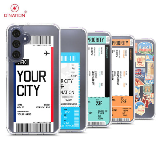 Samsung Galaxy A16 Cover - Personalised Boarding Pass Ticket Series - 5 Designs - Clear Phone Case - Soft Silicon Borders