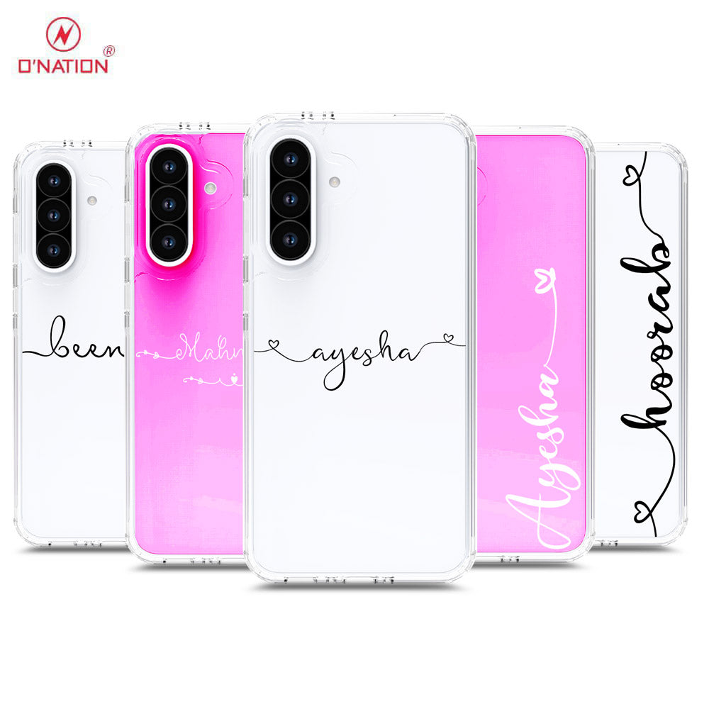 Samsung Galaxy A26 Cover - Personalised Name Series - 8 Designs - Clear Phone Case - Soft Silicon Borders