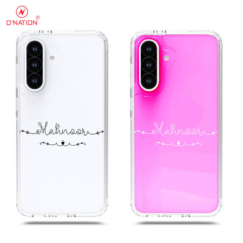 Samsung Galaxy A26 Cover - Personalised Name Series - 8 Designs - Clear Phone Case - Soft Silicon Borders