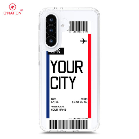 Samsung Galaxy A36 Cover - Personalised Boarding Pass Ticket Series - 5 Designs - Clear Phone Case - Soft Silicon Borders