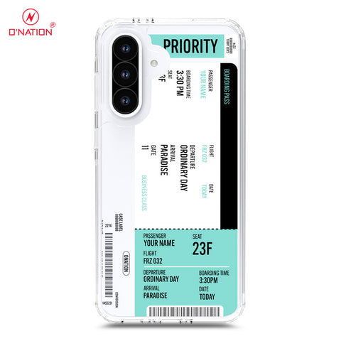Samsung Galaxy A36 Cover - Personalised Boarding Pass Ticket Series - 5 Designs - Clear Phone Case - Soft Silicon Borders