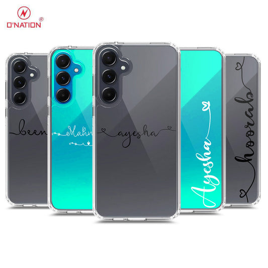 Samsung Galaxy A55 Cover - Personalised Name Series - 8 Designs - Clear Phone Case - Soft Silicon Borders