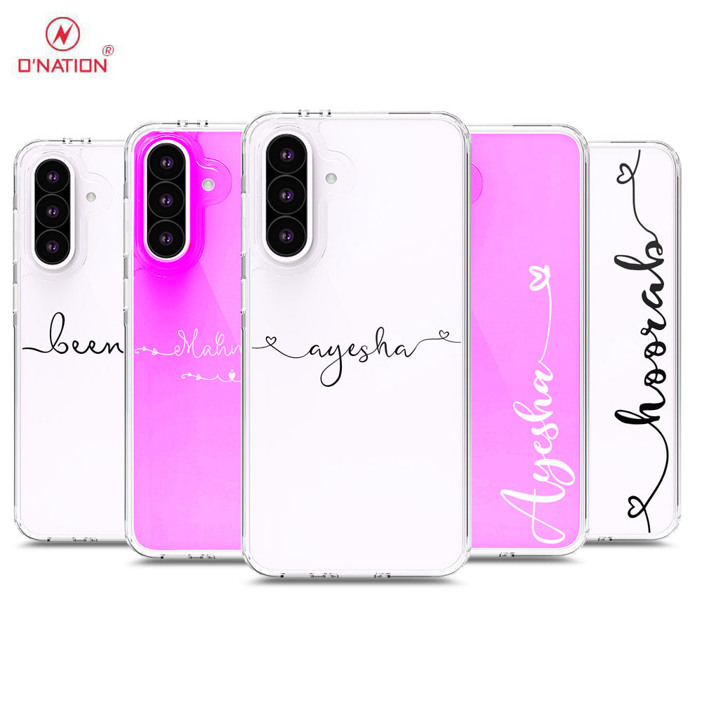 Samsung Galaxy A56 Cover - Personalised Name Series - 8 Designs - Clear Phone Case - Soft Silicon Borders