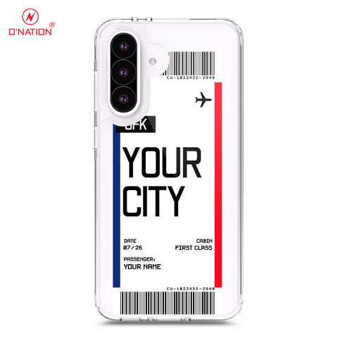 Samsung Galaxy A56 Cover - Personalised Boarding Pass Ticket Series - 5 Designs - Clear Phone Case - Soft Silicon Borders