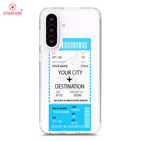 Samsung Galaxy A56 Cover - Personalised Boarding Pass Ticket Series - 5 Designs - Clear Phone Case - Soft Silicon Borders