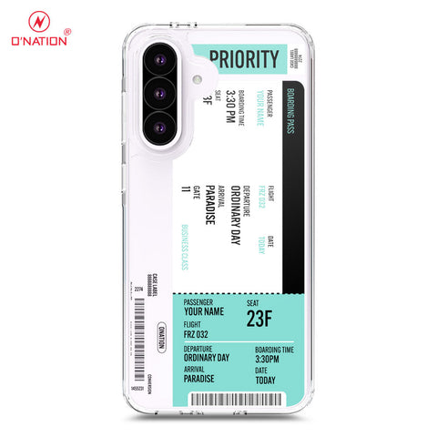 Samsung Galaxy A56 Cover - Personalised Boarding Pass Ticket Series - 5 Designs - Clear Phone Case - Soft Silicon Borders