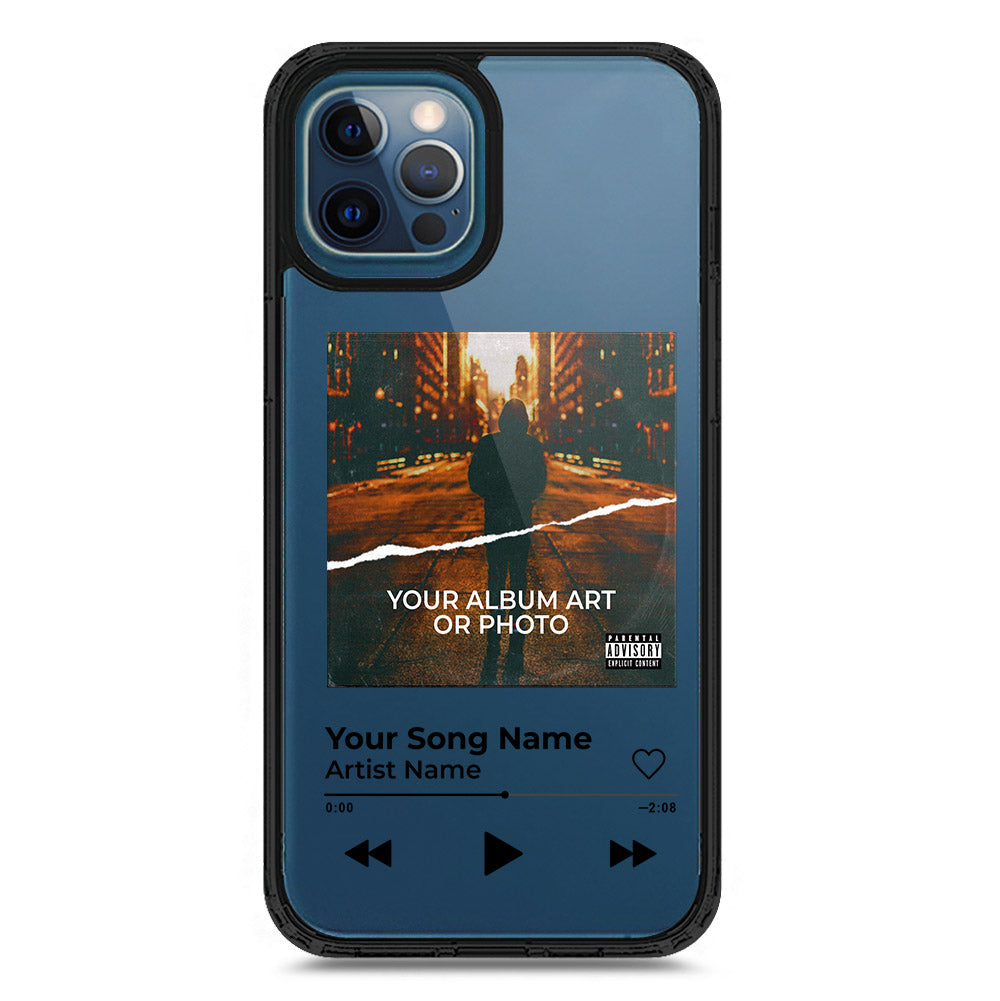 iPhone 12 Pro Max - Black - Cover - Personalised Album Art Series - Clear Phone Case - Soft Silicon Borders