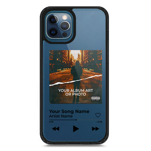 iPhone 12 Pro Max - Black - Cover - Personalised Album Art Series - Clear Phone Case - Soft Silicon Borders
