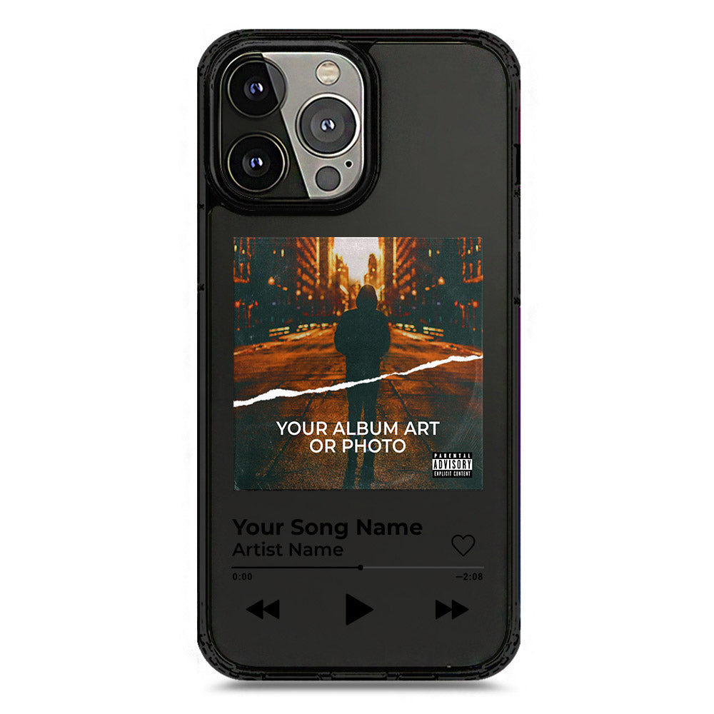 iPhone 13 Pro Max - Black - Cover - Personalised Album Art Series - Clear Phone Case - Soft Silicon Borders