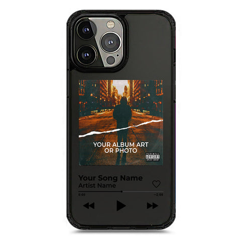 iPhone 13 Pro Max - Black - Cover - Personalised Album Art Series - Clear Phone Case - Soft Silicon Borders