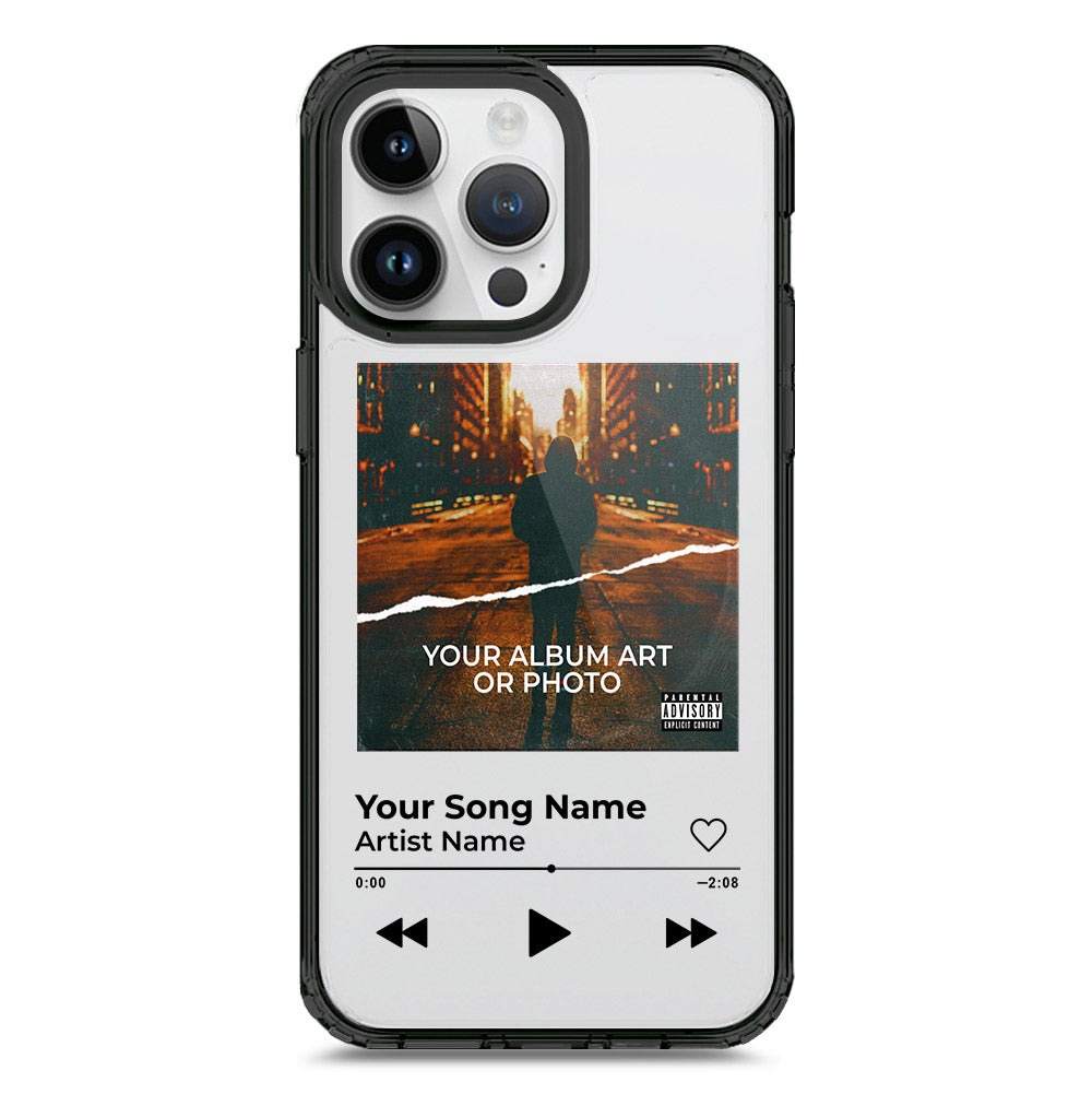 iPhone 15 Pro Max - Black - Cover - Personalised Album Art Series - Clear Phone Case - Soft Silicon Borders