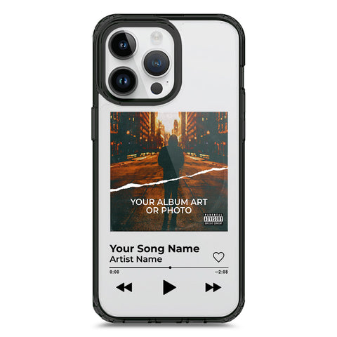 iPhone 15 Pro Max - Black - Cover - Personalised Album Art Series - Clear Phone Case - Soft Silicon Borders