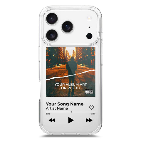 iPhone 17 Pro Cover - Personalised Album Art Series - Clear Phone Case - Soft Silicon Borders