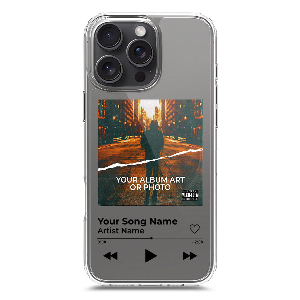 iPhone 16 Pro Max Cover - Personalised Album Art Series - Clear Phone Case - Soft Silicon Borders