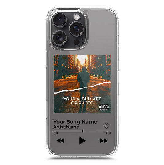 iPhone 16 Pro Max Cover - Personalised Album Art Series - Clear Phone Case - Soft Silicon Borders