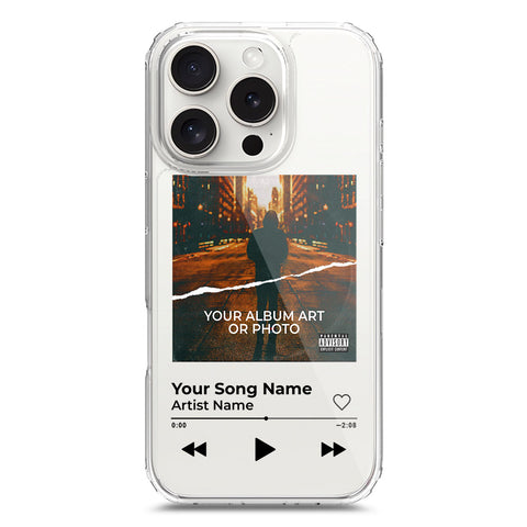 iPhone 16 Pro Cover - Personalised Album Art Series - Clear Phone Case - Soft Silicon Borders