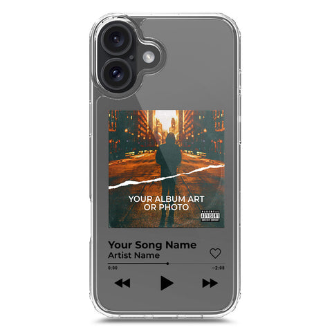 iPhone 16 Plus Cover - Personalised Album Art Series - Clear Phone Case - Soft Silicon Borders