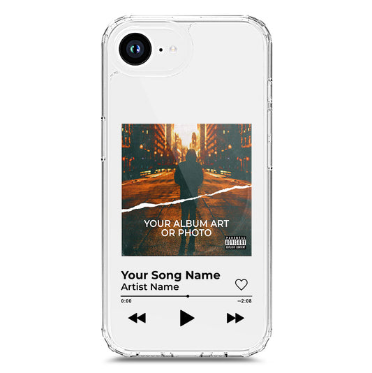 iPhone 16e Cover - Personalised Album Art Series - Clear Phone Case - Soft Silicon Borders
