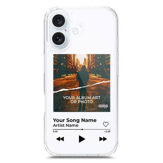 iPhone 17 Cover - Personalised Album Art Series - Clear Phone Case - Soft Silicon Borders
