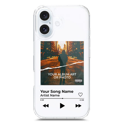 iPhone 16 Cover - Personalised Album Art Series - Clear Phone Case - Soft Silicon Borders