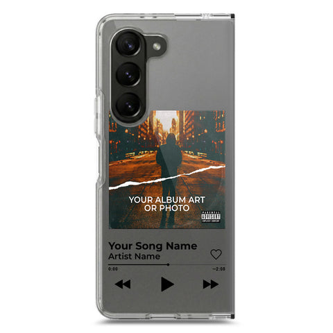 Samsung Galaxy Z Fold 5 Cover - Personalised Album Art Series - Clear Phone Case - Soft Silicon Borders