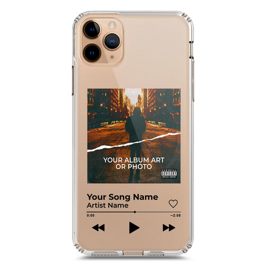 iPhone 11 Pro Max Cover - Personalised Album Art Series - Clear Phone Case - Soft Silicon Borders
