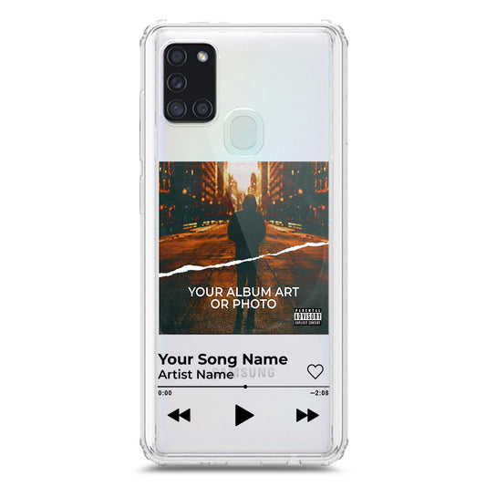 Samsung Galaxy A21s Cover - Personalised Album Art Series - Clear Phone Case - Soft Silicon Borders