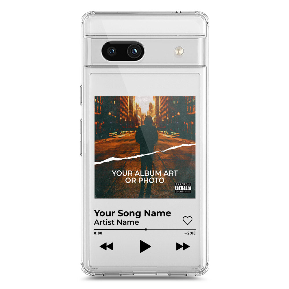 Google Pixel 7a Cover - Personalised Album Art Series - Clear Phone Case - Soft Silicon Borders