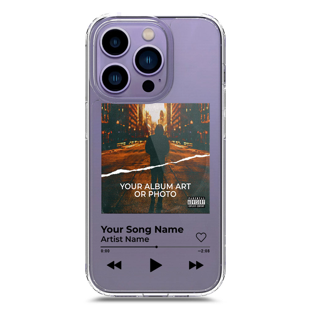 iPhone 14 Pro Cover - Personalised Album Art Series - Clear Phone Case - Soft Silicon Borders