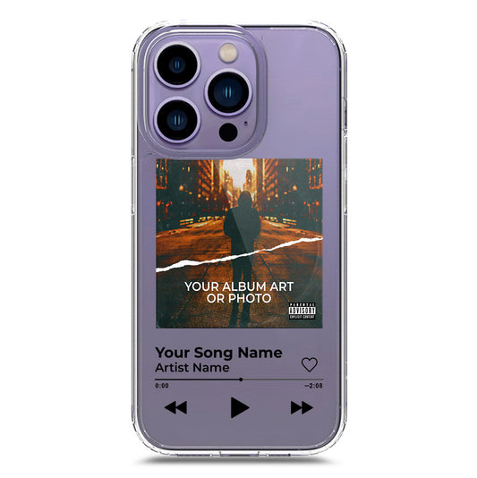 iPhone 14 Pro Cover - Personalised Album Art Series - Clear Phone Case - Soft Silicon Borders