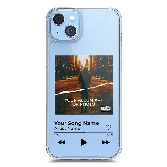 iPhone 14 Plus Cover - Personalised Album Art Series - Clear Phone Case - Soft Silicon Borders