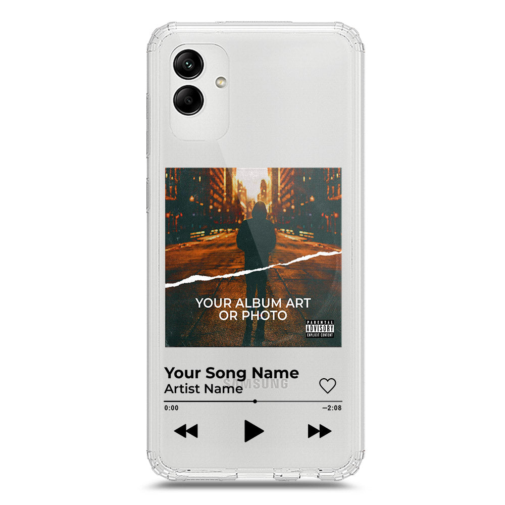Samsung Galaxy A04 Cover - Personalised Album Art Series - Clear Phone Case - Soft Silicon Borders