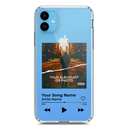 iPhone 11 Cover - Personalised Album Art Series - Clear Phone Case - Soft Silicon Borders