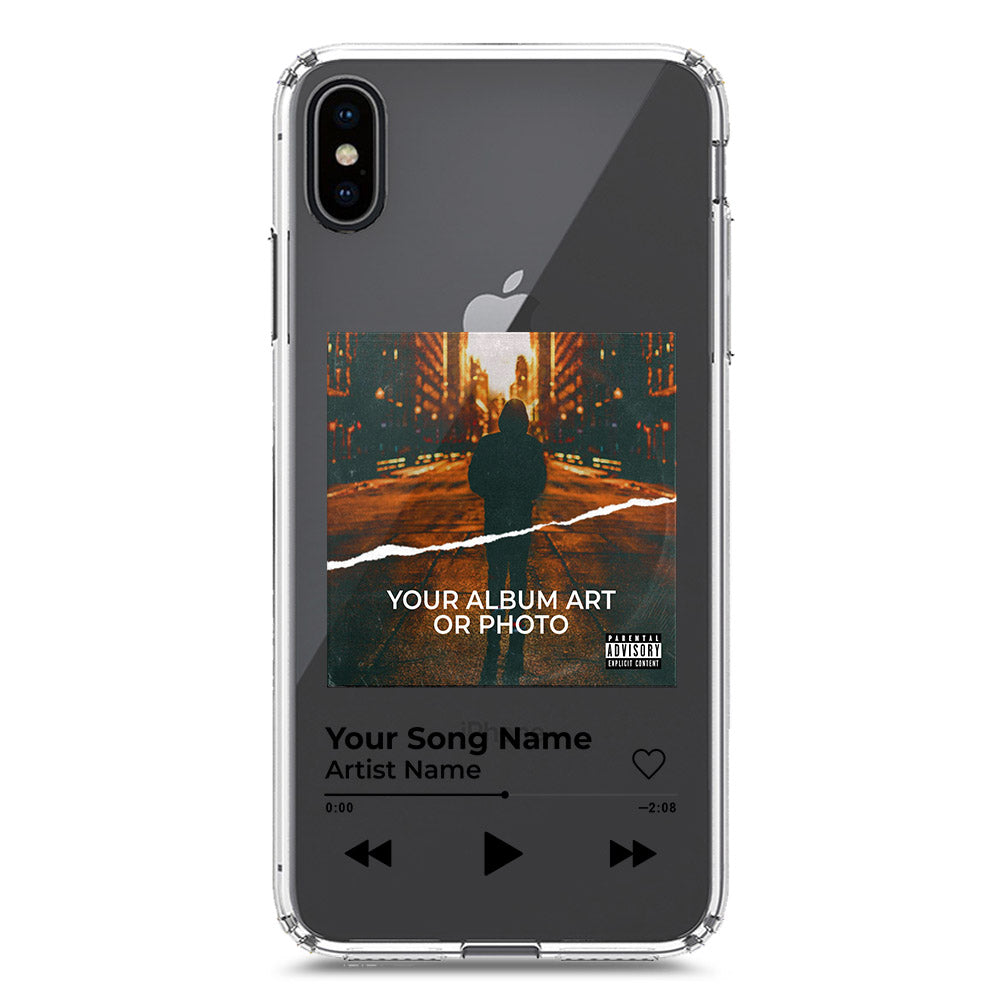 iPhone XS / X Cover - Personalised Album Art Series - Clear Phone Case - Soft Silicon Borders