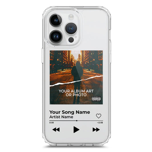 iPhone 15 Pro Cover - Personalised Album Art Series - Clear Phone Case - Soft Silicon Borders