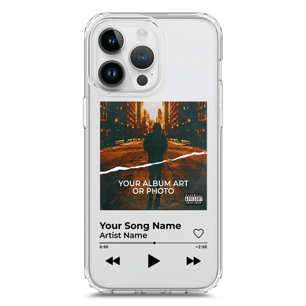 iPhone 15 Pro Max Cover - Personalised Album Art Series - Clear Phone Case - Soft Silicon Borders