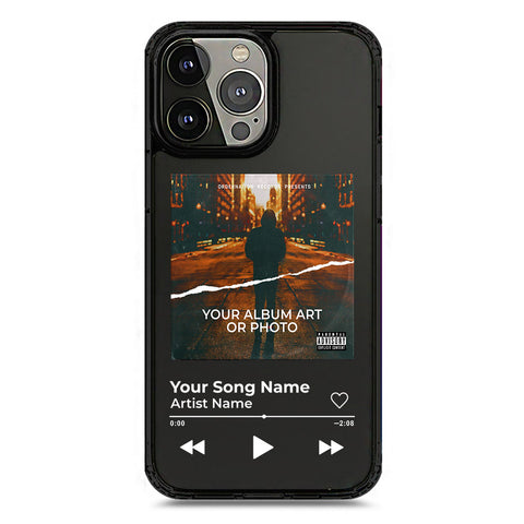 iPhone 13 Pro Max - Black - Cover - Personalised Album Art Series - Clear Phone Case - Soft Silicon Borders