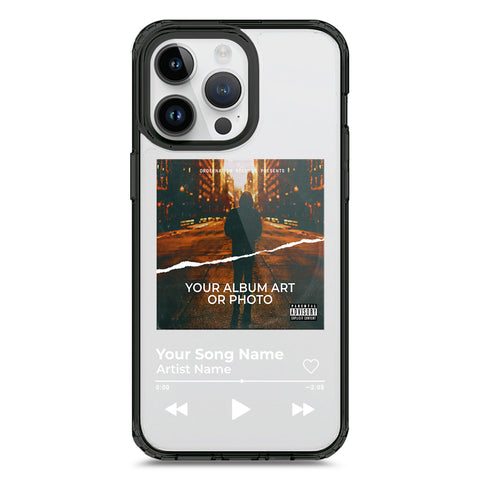 iPhone 15 Pro Max - Black - Cover - Personalised Album Art Series - Clear Phone Case - Soft Silicon Borders