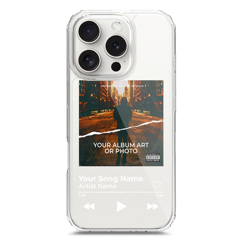 iPhone 16 Pro Cover - Personalised Album Art Series - Clear Phone Case - Soft Silicon Borders