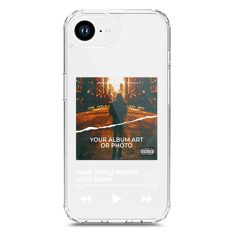 iPhone 16e Cover - Personalised Album Art Series - Clear Phone Case - Soft Silicon Borders