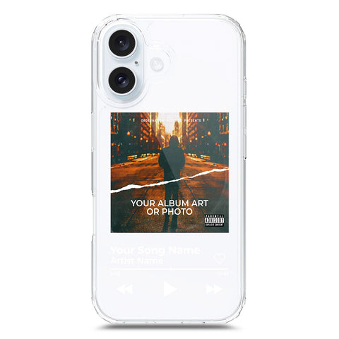 iPhone 16 Cover - Personalised Album Art Series - Clear Phone Case - Soft Silicon Borders