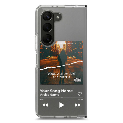 Samsung Galaxy Z Fold 5 Cover - Personalised Album Art Series - Clear Phone Case - Soft Silicon Borders
